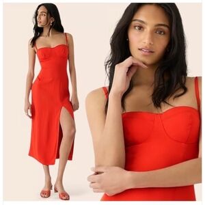 J. Crew Red Midi Dress
